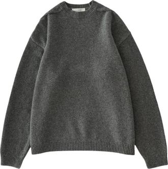 STUDIO NICHOLSON Hemyl Knit - Heren - Ronde hals truien - Grijs - XL - Wol - Truien & Vesten