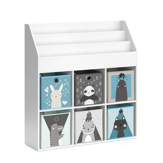 Vicco Estanter&iacute;a Infantil Luigi, Blanco, 107.2 X 114.2 Cm Con 6 Cajas Plegables Opt.2 Vicco