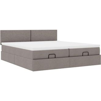 vidaXL Estructura De Cama Otomana Colchones Tela Gris Pardo 180x200 Cm Vidaxl