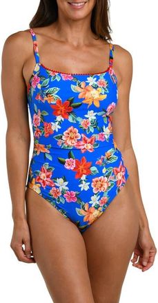 La Blanca Modern One-Piece Swimsuit in Blue Multi at Nordstrom, Size 14