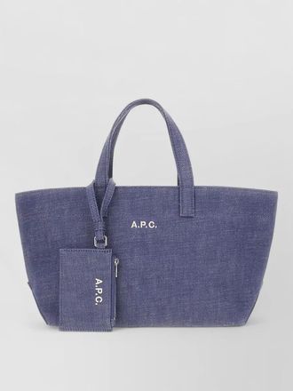 A.P.C. denim le drummer tote bag top handles