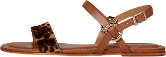 Bernardo Henre Haircalf Natural Leopard / Luggage HENRE-HAIRCALF Womens