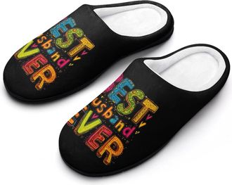Generic Best Husband Ever Funny Mens Cotton Slippers Soft Non-Slip Rubber Sole House Slipper Indoor Outdoor