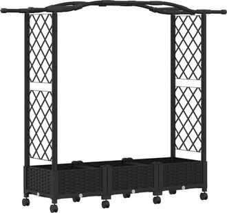 vidaXL Cama Elevada Con Trellis Y Techo Negro 169 X 40 X 129 Cm Pp Vidaxl