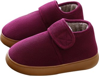 Generic Winter Snow Boots for Women Men Warm Fur Lined Shoes Adjustable Straps Slip on Slippers Comfortable Non-Slip Outdoor Indoor Sneakers for Elderly Women