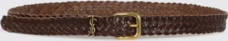 Saint Laurent Cintura Cassandre Saint Laurent in pelle intrecciata
