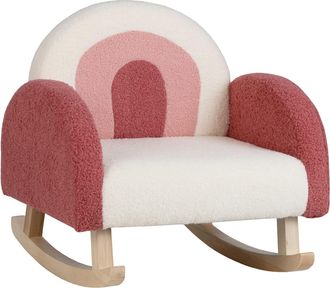 Costway Costway - Silla Mecedora Infantil/sill&oacute;n Moderno Con Patas De Madera De &Aacute;lamo Para Ni&ntilde;os 3-5 A&ntilde;os, Dise&ntilde;o Antivuelco/ Sof&aacute; Individual Tapizado Para Gu
