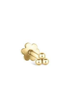 Maria Tash Ball Trinity Single Threader Stud Earring in Yellow Gold at Nordstrom, Size 2.5 Mm