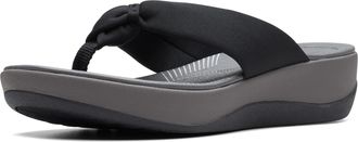 Clarks Womens Arla Glison Flip-Flop, Black Fabric, 7.5 UK
