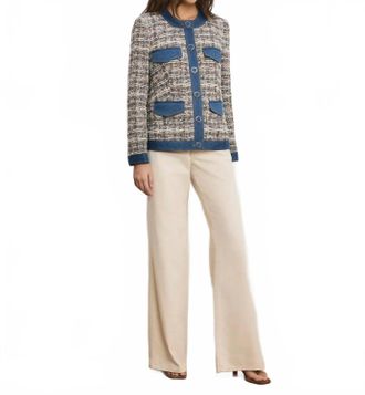 Veronica Beard Ainslie Tweed Jacket In Navy Multi