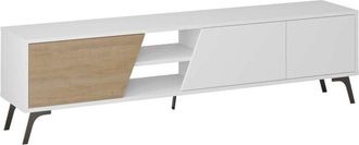 Decortie Mueble Tv Fiona 180 Cm Blanco Roble
