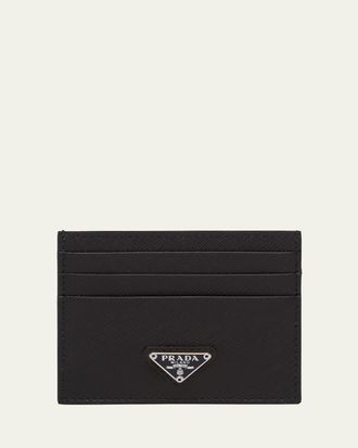 Prada Triangle Logo Leather Card Case