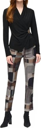 Joseph Ribkoff Jacquard Printed Pant In Black Multi