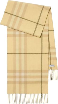 Burberry Sciarpa in cashmere con frange - Giallo