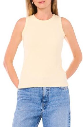 Halogen Fitted Ribbed Tank Top in Lemon Butter at Nordstrom Rack, Size X-Large