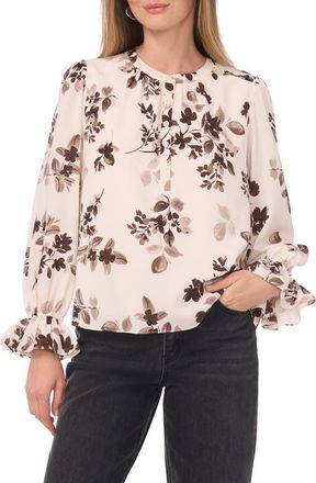 1.State Floral Long Sleeve Top in Oatmeal at Nordstrom Rack, Size Xx-Large