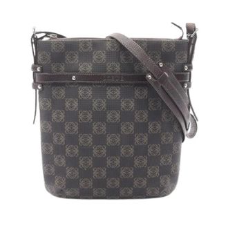 Loewe Pre-owned Cross Body Bags, female, Brown, Size: ONE SIZE Pre-owned Repeat Anagram PVC Coated Canvas Leather Shoulder Bag