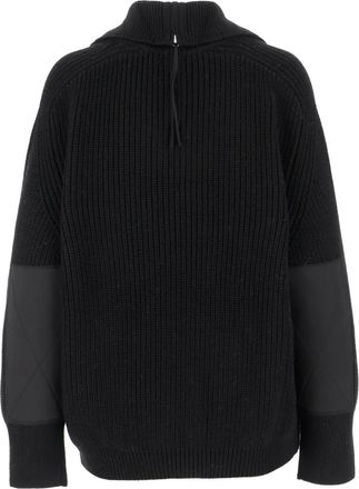 Carven ribbed zip-up wool sweater - Black