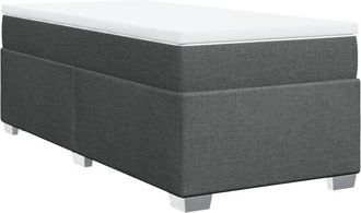 vidaXL Vidaxl - Cama Box Spring Con Colch&oacute;n Tela Gris Oscuro 90x200 Cm