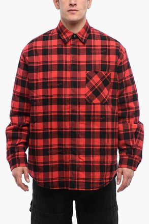 Off-white Overshirt In Flanella Foderata A Quadri Off-White