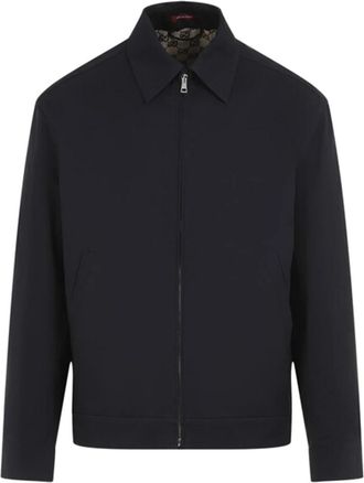 Gucci Zwarte Wollen Blend Jas Aw 25 - Heren - Zomerjassen - Zwart - 3XL - Wol - Jassen