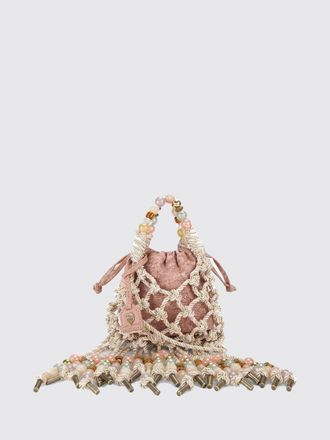 Kurt Geiger Embroidered Lace Mini Handbag with Fringes