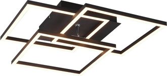 Reality Trio Lighting Led Plaf&oacute;n 3 Cuadros Regulables Con Mando A Distancia Multifunci&oacute;n 28w 2700-6000k Negro Mate R62883132