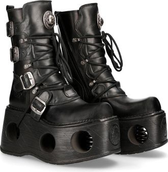 New Rock 373-S2 Metallic Neptuno Platform Leather Boots