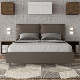 Les Tendances Les Tendances - Letto matrimoniale contenitore imbottito 160x200 similpelle cappuccino Antea