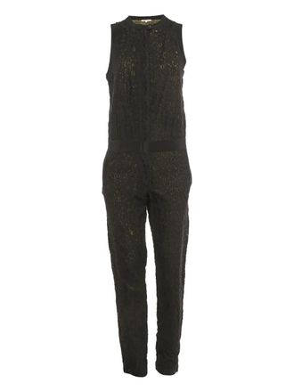 Maje Mouwloze jumpsuit met kant - Zwart