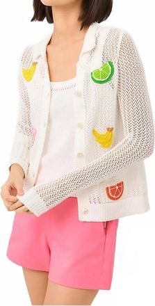 Lilly Pulitzer Cormac Mesh Sweater Set In Resort White Tooty Fruit Crochet