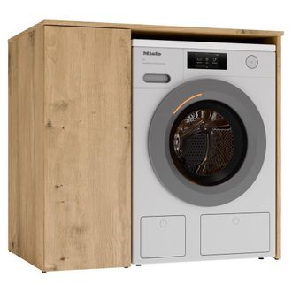 Topeshop Mobiletto Da Bagno Con Ante Per Lavatrice Np 1d In Rovere Artigianale