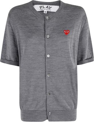 Comme Des Gar&ccedil;ons Cardigan Logo - Dames - Vesten - Grijs - L - Truien & Vesten