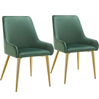 TecTake Dining Chair Avane Set Of 2 - Green | Size: 2 Pack