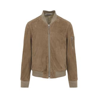 Tom Ford Brown Zip-Up Bomber Jacket