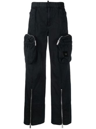 Dsquared2 cotton cargo trousers - women - Cotton/Cotton - 38 - Black