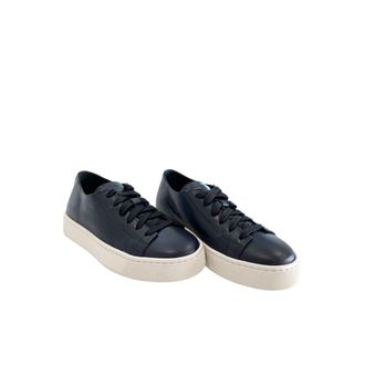 Santoni Leather Platform Sneaker - Blue