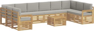 vidaXL Conjunto De Sof&aacute;s De Exterior 8 Uds. Blanco Y Gris Claro Vidaxl