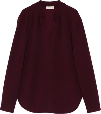 Blanca Vita Blusa con scollo a V - Rosso