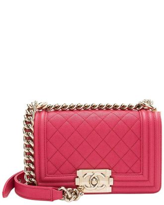 Chanel Pink Caviar Leather Small Boy Bag (Authentic Pre-Loved)