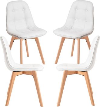 Regalos Miguel Regalos Miguel - Packs Sillas Comedor - Pack 4 Sillas Vorak - Blanco