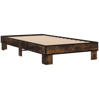 vidaXL Bed Frame without Mattress Smoked Oak 75x190 cm Small Single Vidaxl