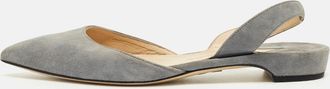 PAUL ANDREW Grey Suede Rhea Slingback Ballet Flats