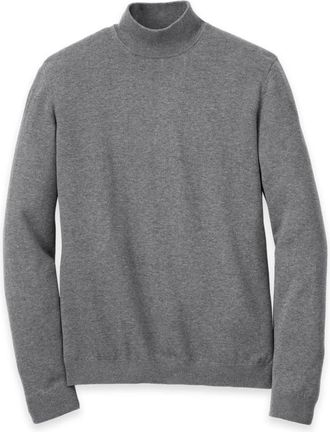 Paul Fredrick Supima Cotton Mock Neck Sweater in Medium Grey at Nordstrom, Size X-Large