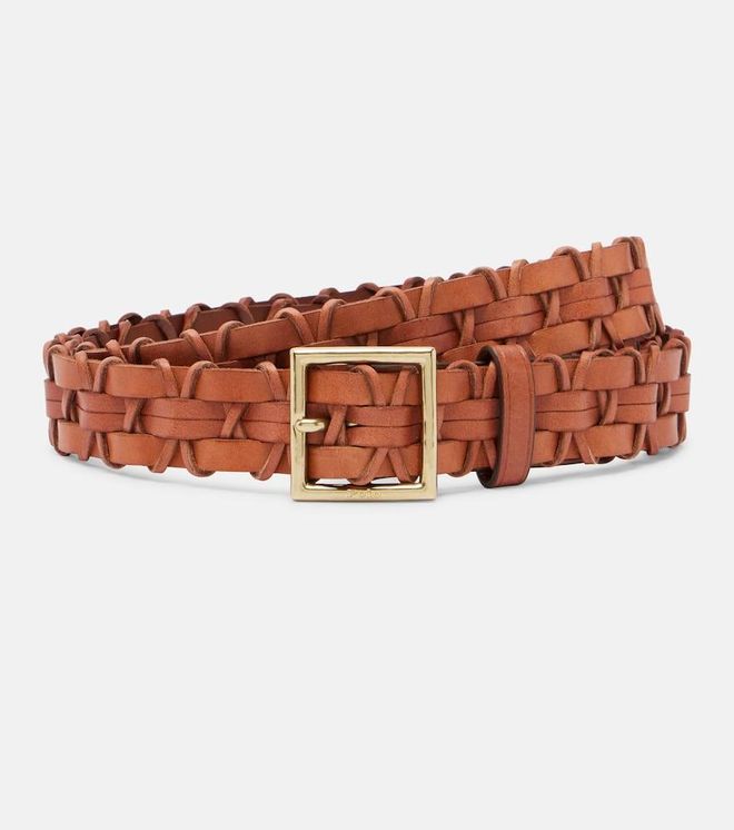 Braided leather belt