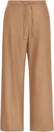 Max Mara Wijde broek - Dames - Wijde Broeken - Bruin - 3XS - Broeken