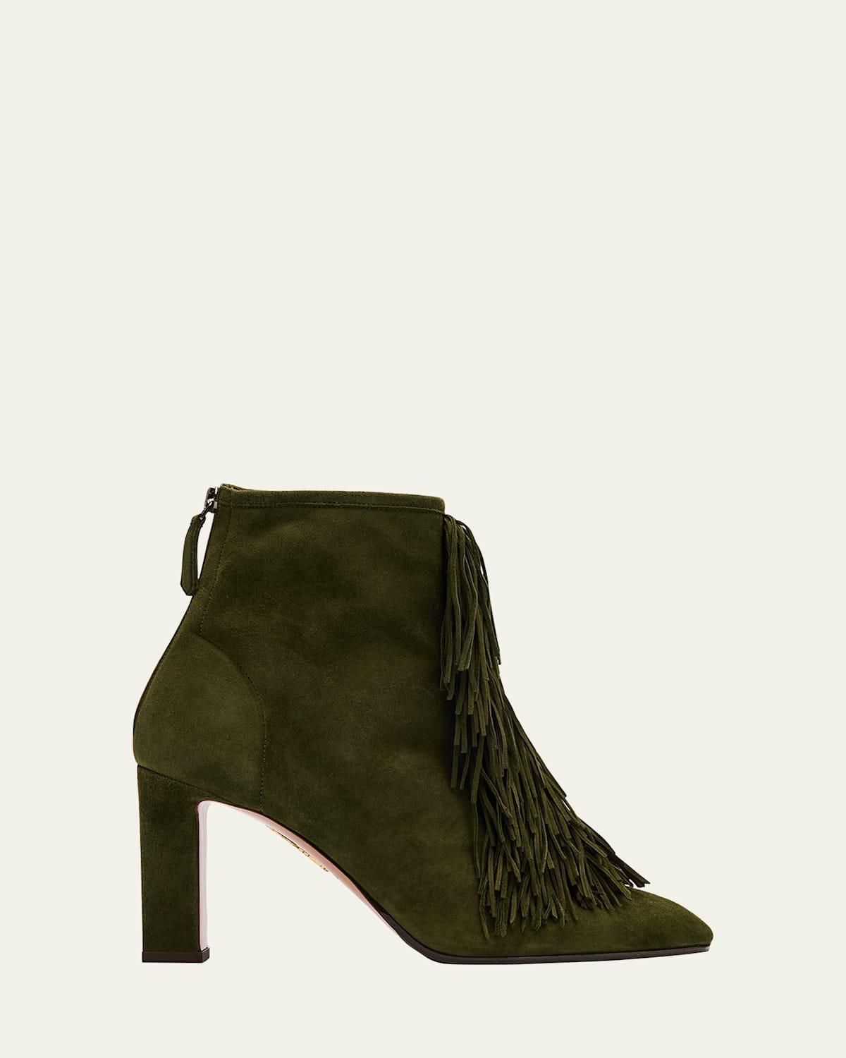 Aquazzura Camel Suede Saint Honorã¨ Ankle Boots from $587.00