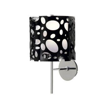 Netlighting Lupin Wall Lamp Gloss Black White Acrylic Chrome E27 CFL Included