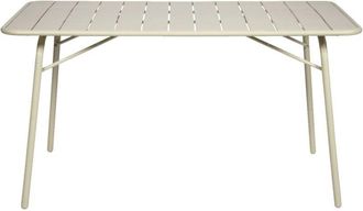 Sweeek 4-seater metal folding garden table 140cm, Amelia 140cm, Beige, 141.2x80x72.5 cm