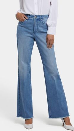 NYDJ Ava Frayed High Waist Flare Jeans in Vendome Water at Nordstrom, Size 10